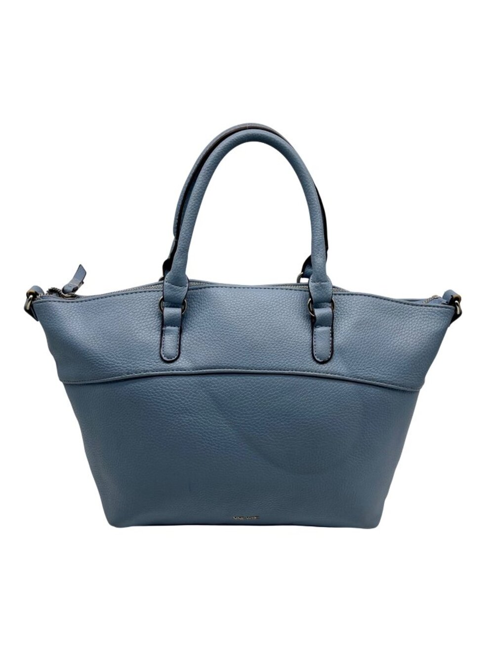 Nine West Baby Blue Faux leather Satchel Bag